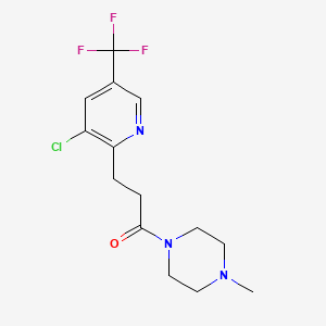 molecular formula C14H17ClF3N3O B2828722 3-[3-氯-5-(三氟甲基)吡啶-2-基]-1-(4-甲基哌嗪-1-基)丙酮 CAS No. 337920-46-4