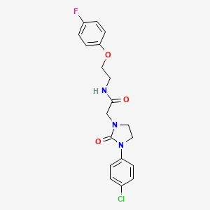 molecular formula C19H19ClFN3O3 B2828724 2-[3-(4-chlorophenyl)-2-oxoimidazolidin-1-yl]-N-[2-(4-fluorophenoxy)ethyl]acetamide CAS No. 1251578-52-5