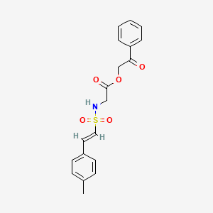 molecular formula C19H19NO5S B2828734 phenacyl 2-[[(E)-2-(4-methylphenyl)ethenyl]sulfonylamino]acetate CAS No. 878089-03-3