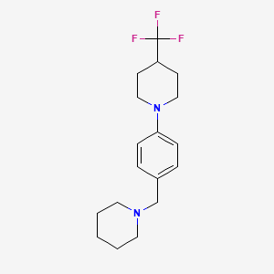 molecular formula C18H25F3N2 B2828737 1-[4-(哌啶-1-基甲基)苯基]-4-(三氟甲基)哌啶 CAS No. 2058442-63-8