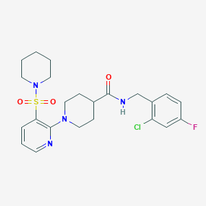 molecular formula C23H28ClFN4O3S B2828745 N-(4-{5-[1-(2-甲基苯甲酰)哌啶-3-基]-1,2,4-噁二唑-3-基}苯基)乙酰胺 CAS No. 1189718-51-1