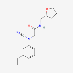 2-[cyano(3-ethylphenyl)amino]-N-[(oxolan-2-yl)methyl]acetamide