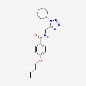 molecular formula C19H27N5O2 B2828751 4-butoxy-N-((1-cyclohexyl-1H-tetrazol-5-yl)methyl)benzamide CAS No. 921503-03-9