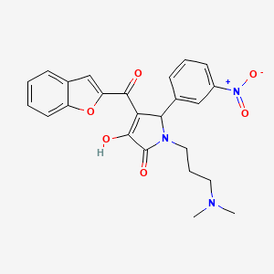 molecular formula C24H23N3O6 B2828758 4-(benzofuran-2-carbonyl)-1-(3-(dimethylamino)propyl)-3-hydroxy-5-(3-nitrophenyl)-1H-pyrrol-2(5H)-one CAS No. 618363-68-1