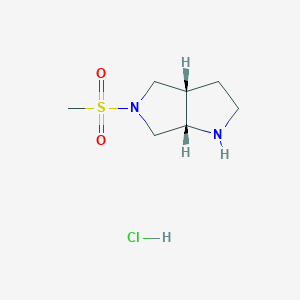 molecular formula C7H15ClN2O2S B2828763 cis-5-Methanesulfonyl-octahydropyrrolo[2,3-c]pyrrole hcl CAS No. 2177264-50-3
