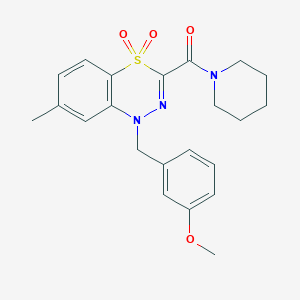 molecular formula C22H25N3O4S B2828765 1-(3-methoxybenzyl)-7-methyl-3-(piperidinocarbonyl)-4lambda~6~,1,2-benzothiadiazine-4,4(1H)-dione CAS No. 1251556-35-0