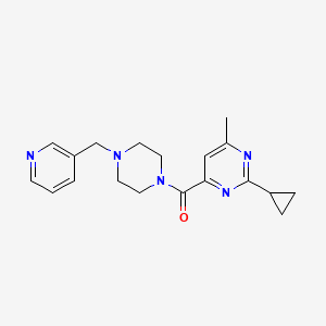 molecular formula C19H23N5O B2828777 (2-Cyclopropyl-6-methylpyrimidin-4-yl)-[4-(pyridin-3-ylmethyl)piperazin-1-yl]methanone CAS No. 2415540-31-5