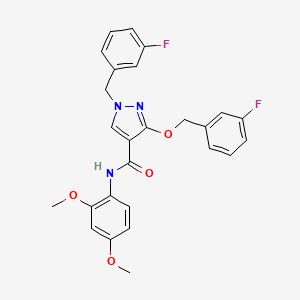 N-(2,4-dimethoxyphenyl)-1-(3-fluorobenzyl)-3-((3-fluorobenzyl)oxy)-1H-pyrazole-4-carboxamide