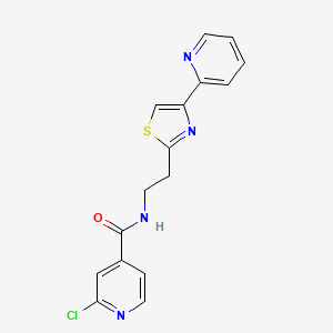molecular formula C16H13ClN4OS B2828781 2-chloro-N-{2-[4-(pyridin-2-yl)-1,3-thiazol-2-yl]ethyl}pyridine-4-carboxamide CAS No. 1356705-70-8