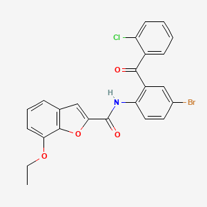 molecular formula C24H17BrClNO4 B2828786 N-(4-bromo-2-(2-chlorobenzoyl)phenyl)-7-ethoxybenzofuran-2-carboxamide CAS No. 921874-77-3