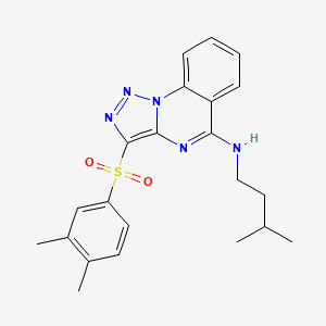 molecular formula C22H25N5O2S B2828800 3-(3,4-二甲基苯基)磺酰-N-(3-甲基丁基)噻唑并[1,5-a]喹唑啉-5-胺 CAS No. 899217-65-3