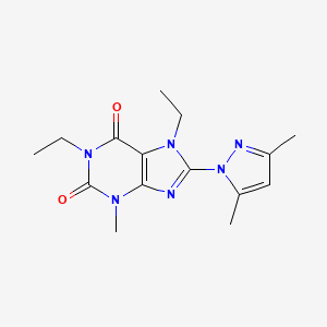 molecular formula C15H20N6O2 B2828801 8-(3,5-二甲基吡唑-1-基)-1,7-二乙基-3-甲基-1,3,7-三氢嘌呤-2,6-二酮 CAS No. 1013873-82-9