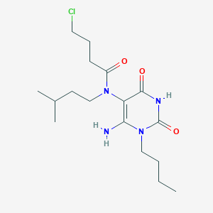molecular formula C17H29ClN4O3 B2828802 N-(6-amino-1-butyl-2,4-dioxo-1,2,3,4-tetrahydropyrimidin-5-yl)-4-chloro-N-(3-methylbutyl)butanamide CAS No. 734546-68-0