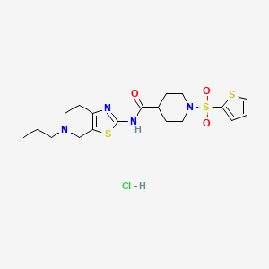 N-(5-propyl-4,5,6,7-tetrahydrothiazolo[5,4-c]pyridin-2-yl)-1-(thiophen-2-ylsulfonyl)piperidine-4-carboxamide hydrochloride