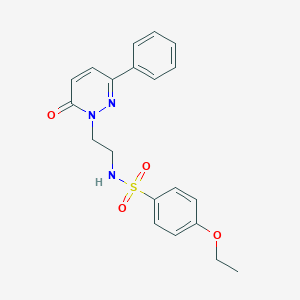 molecular formula C20H21N3O4S B2828818 4-ethoxy-N-(2-(6-oxo-3-phenylpyridazin-1(6H)-yl)ethyl)benzenesulfonamide CAS No. 921580-67-8