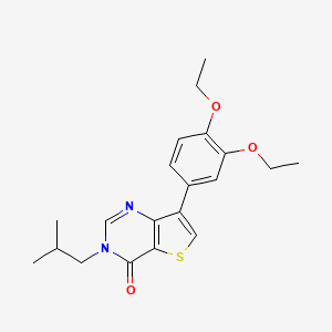 molecular formula C20H24N2O3S B2828830 7-(3,4-diethoxyphenyl)-3-isobutylthieno[3,2-d]pyrimidin-4(3H)-one CAS No. 1251634-68-0