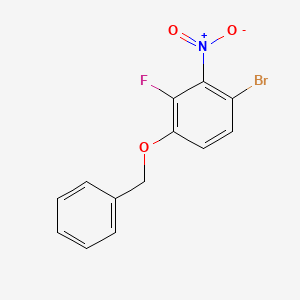 molecular formula C13H9BrFNO3 B2828831 1-(苄氧基)-4-溴-2-氟-3-硝基苯 CAS No. 1881296-71-4