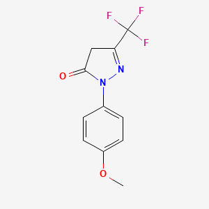molecular formula C11H9F3N2O2 B2828843 2-(4-methoxyphenyl)-5-(trifluoromethyl)-2,4-dihydro-3H-pyrazol-3-one CAS No. 338422-68-7
