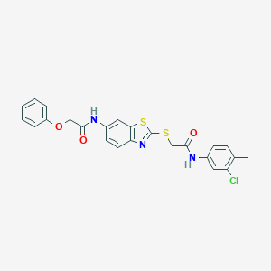 N-[2-({2-[(3-chloro-4-methylphenyl)amino]-2-oxoethyl}sulfanyl)-1,3-benzothiazol-6-yl]-2-phenoxyacetamide