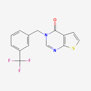 molecular formula C14H9F3N2OS B2828854 3-[3-(trifluoromethyl)benzyl]thieno[2,3-d]pyrimidin-4(3H)-one CAS No. 338777-27-8