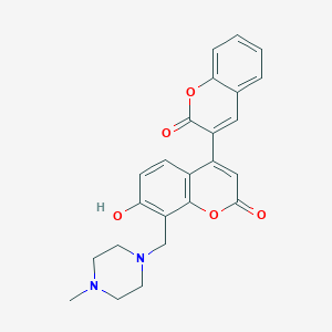 molecular formula C24H22N2O5 B2828858 7-Hydroxy-8-[(4-methylpiperazin-1-yl)methyl]-4-(2-oxochromen-3-yl)chromen-2-one CAS No. 887216-59-3