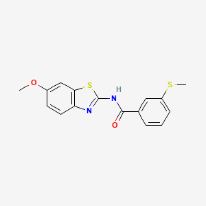 molecular formula C16H14N2O2S2 B2828861 N-(6-甲氧苯并[d]噻唑-2-基)-3-(甲硫基)苯甲酰胺 CAS No. 896354-75-9