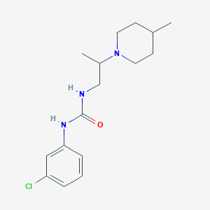 molecular formula C16H24ClN3O B2828877 1-(3-Chlorophenyl)-3-(2-(4-methylpiperidin-1-yl)propyl)urea CAS No. 941990-77-8