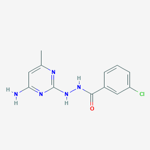 molecular formula C12H12ClN5O B2828878 N'-(4-amino-6-methylpyrimidin-2-yl)-3-chlorobenzohydrazide CAS No. 2034500-99-5