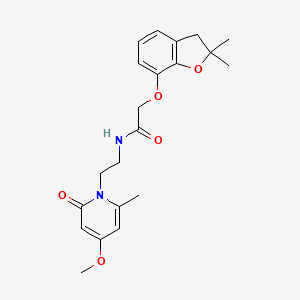 molecular formula C21H26N2O5 B2828883 2-((2,2-dimethyl-2,3-dihydrobenzofuran-7-yl)oxy)-N-(2-(4-methoxy-6-methyl-2-oxopyridin-1(2H)-yl)ethyl)acetamide CAS No. 1903677-21-3