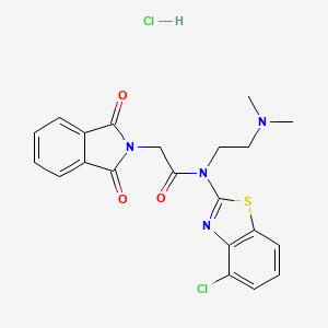 molecular formula C21H20Cl2N4O3S B2828885 N-(4-chlorobenzo[d]thiazol-2-yl)-N-(2-(dimethylamino)ethyl)-2-(1,3-dioxoisoindolin-2-yl)acetamide hydrochloride CAS No. 1216970-54-5