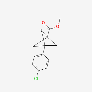 molecular formula C13H13ClO2 B2828888 甲酸3-(4-氯苯基)双环[1.1.1]戊烷-1-酯 CAS No. 131515-52-1