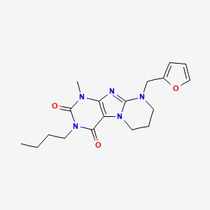 molecular formula C18H23N5O3 B2828900 3-butyl-9-(furan-2-ylmethyl)-1-methyl-7,8-dihydro-6H-purino[7,8-a]pyrimidine-2,4-dione CAS No. 876150-97-9