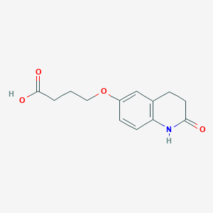 molecular formula C13H15NO4 B2828909 4-[(2-Oxo-1,2,3,4-tetrahydroquinolin-6-yl)oxy]butanoic acid CAS No. 58898-49-0
