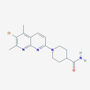 1-(6-Bromo-5,7-dimethyl-1,8-naphthyridin-2-yl)piperidine-4-carboxamide
