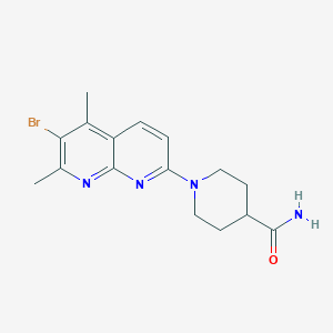 molecular formula C16H19BrN4O B2828911 1-(6-Bromo-5,7-dimethyl-1,8-naphthyridin-2-yl)piperidine-4-carboxamide CAS No. 2415584-19-7