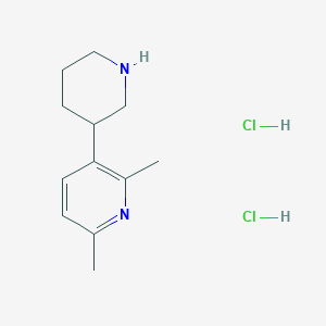 molecular formula C12H20Cl2N2 B2828913 2,6-二甲基-3-(哌啶-3-基)吡啄啉二盐酸盐 CAS No. 2244084-77-1