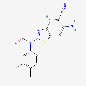 molecular formula C17H16N4O2S B2828918 (Z)-3-[2-(N-acetyl-3,4-dimethylanilino)-1,3-thiazol-4-yl]-2-cyanoprop-2-enamide CAS No. 1012569-51-5