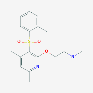 molecular formula C18H24N2O3S B2828919 2-({4,6-二甲基-3-[(2-甲基苯基)磺酰]-2-吡啶基氧基)-N,N-二甲基-1-乙基胺 CAS No. 339276-87-8