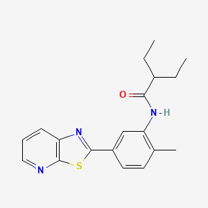 molecular formula C19H21N3OS B2828920 2-ethyl-N-(2-methyl-5-(thiazolo[5,4-b]pyridin-2-yl)phenyl)butanamide CAS No. 863594-33-6