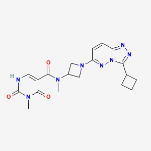 molecular formula C19H22N8O3 B2828925 N-(1-{3-环丁基-[1,2,4]三唑并[4,3-b]吡啶-6-基}氮杂环丁烷-3-基)-N,3-二甲基-2,4-二氧代-1,2,3,4-四氢嘧啶-5-羧酰胺 CAS No. 2198665-74-4