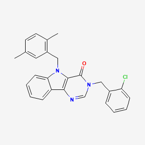molecular formula C26H22ClN3O B2828926 3-(2-chlorobenzyl)-5-(2,5-dimethylbenzyl)-3H-pyrimido[5,4-b]indol-4(5H)-one CAS No. 1189658-78-3