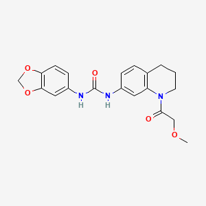 molecular formula C20H21N3O5 B2828927 1-(Benzo[d][1,3]dioxol-5-yl)-3-(1-(2-methoxyacetyl)-1,2,3,4-tetrahydroquinolin-7-yl)urea CAS No. 1203038-25-8