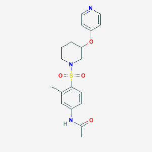 molecular formula C19H23N3O4S B2828933 N-(3-甲基-4-((3-(吡啶-4-基氧基)哌啶-1-基)磺酰)苯基)乙酰胺 CAS No. 2034525-85-2