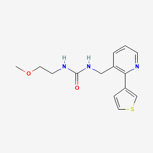 molecular formula C14H17N3O2S B2828945 1-(2-Methoxyethyl)-3-((2-(thiophen-3-yl)pyridin-3-yl)methyl)urea CAS No. 2034544-70-0