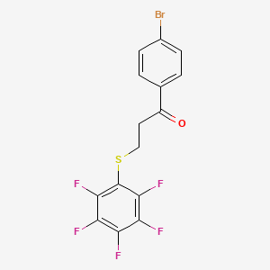 molecular formula C15H8BrF5OS B2828959 1-(4-Bromophenyl)-3-[(2,3,4,5,6-pentafluorophenyl)sulfanyl]-1-propanone CAS No. 477320-12-0