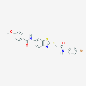 N-[2-({2-[(4-bromophenyl)amino]-2-oxoethyl}sulfanyl)-1,3-benzothiazol-6-yl]-4-methoxybenzamide