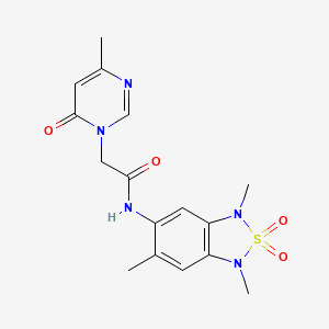 molecular formula C16H19N5O4S B2828965 2-(4-methyl-6-oxopyrimidin-1(6H)-yl)-N-(1,3,6-trimethyl-2,2-dioxido-1,3-dihydrobenzo[c][1,2,5]thiadiazol-5-yl)acetamide CAS No. 2034486-22-9