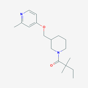 molecular formula C18H28N2O2 B2828967 2,2-Dimethyl-1-[3-[(2-methylpyridin-4-yl)oxymethyl]piperidin-1-yl]butan-1-one CAS No. 2380062-17-7
