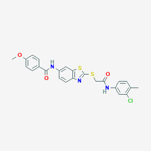 N-[2-({2-[(3-chloro-4-methylphenyl)amino]-2-oxoethyl}sulfanyl)-1,3-benzothiazol-6-yl]-4-methoxybenzamide