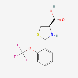 molecular formula C11H10F3NO3S B2828973 (4R)-2-(2-(三氟甲氧基)苯基)噻唑烷-4-甲酸 CAS No. 1212484-57-5